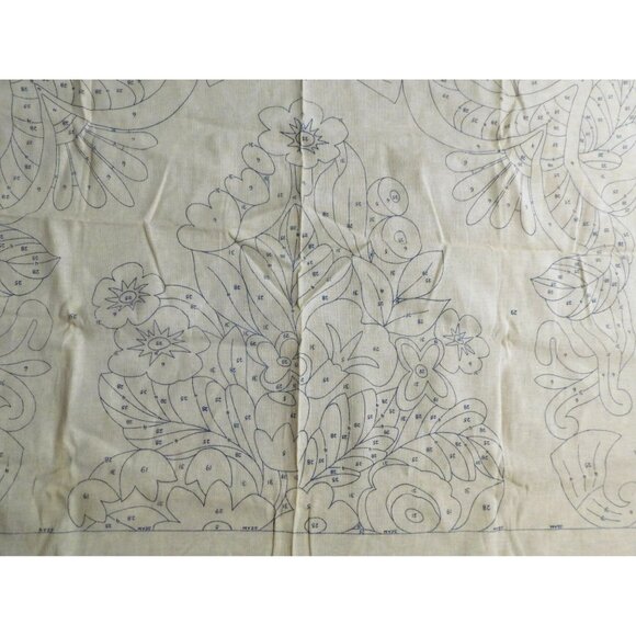 Vintage Columbia Minerva 1972 Tapestry Canvas 36x48 Floral Design For Needlework - Picture 5 of 5